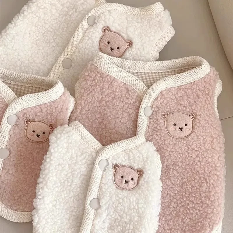 Puppy Dog Bear Vest Vest Autumn and Winter Bottoming Shirt Two-piece Cat Suit Ins Wind Pet Dog Clothes