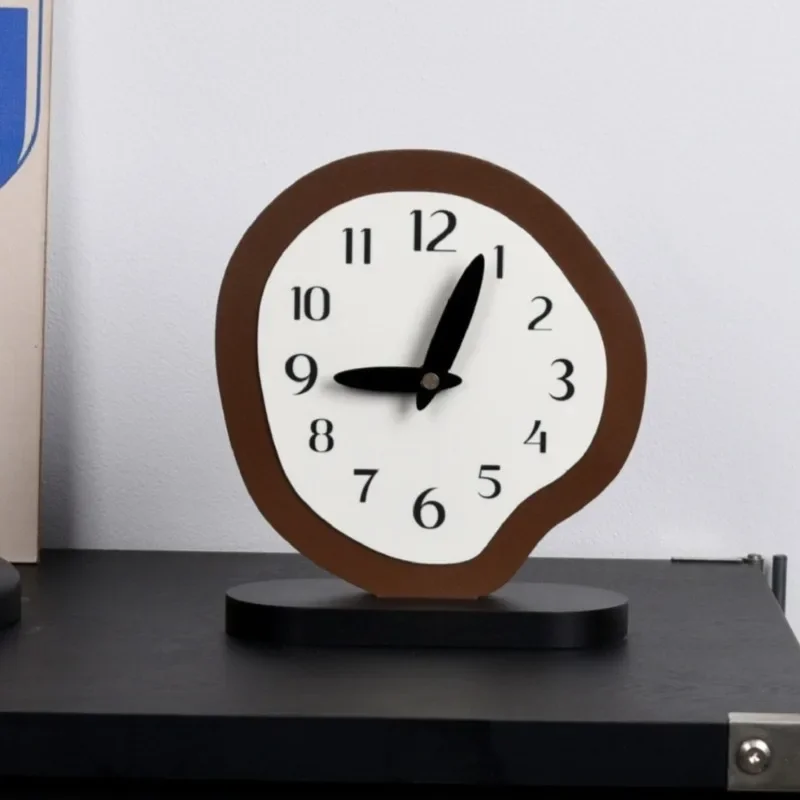Desktop Clock Cream Style Table Silent Clock Ornament Living Room Decorations Desk Clock Modern Design Home Counter Tops Decor