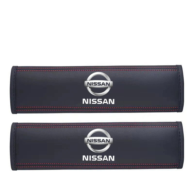 Leather Car Safety Belt Shoulder Protect Pad For Nissan Qashqai X-Trail T32 T31 Juke J10 J11 Kicks Tiida Pathfinder Accessories