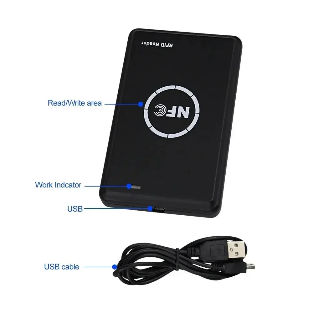 13.56MHz Encrypted NFC RFID Smart Card Reader Writer Copier Duplicator UID Programmer Smart Key Fob Keyfobs