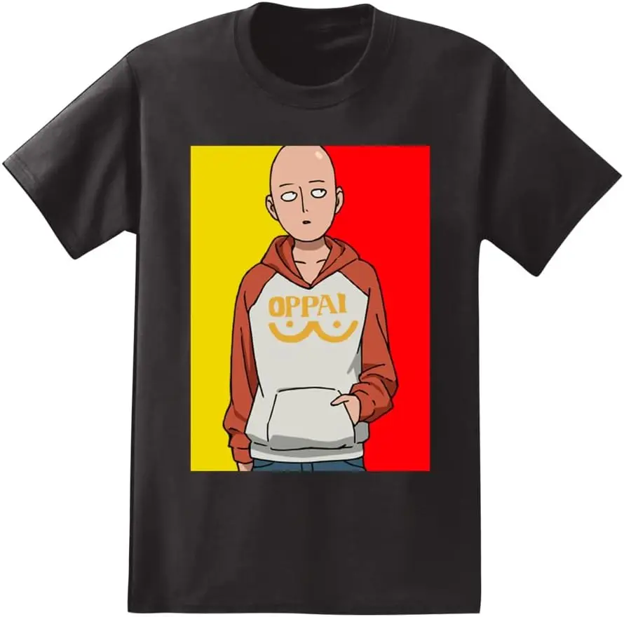 

One Punch Man Oppai Saitama Men’s and Women’s Short Sleeve T-Shirt Men's and women's cotton short sleeves