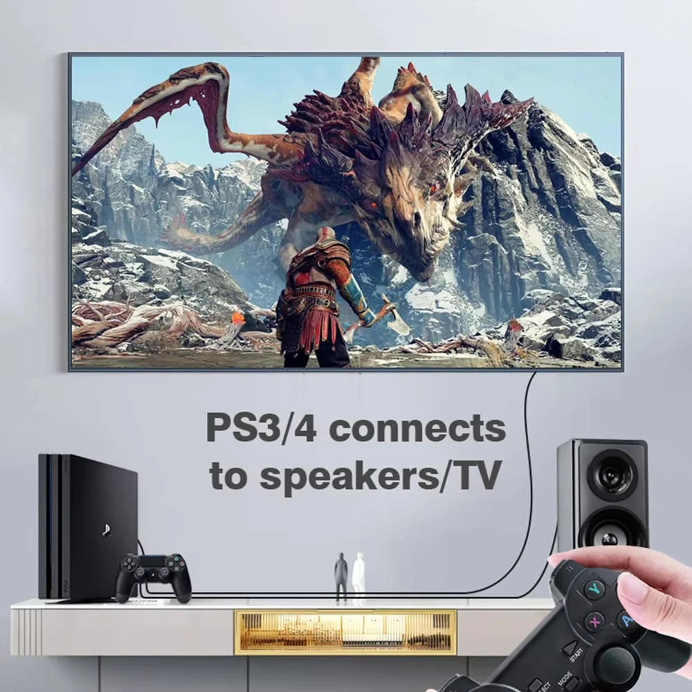 مقسم صوت بصري رقمي 1 في 2 خارج كابل من الألياف الضوئية Toslink 1 ذكر إلى 2 ذكر لنظام ستيريو المسرح المنزلي #4