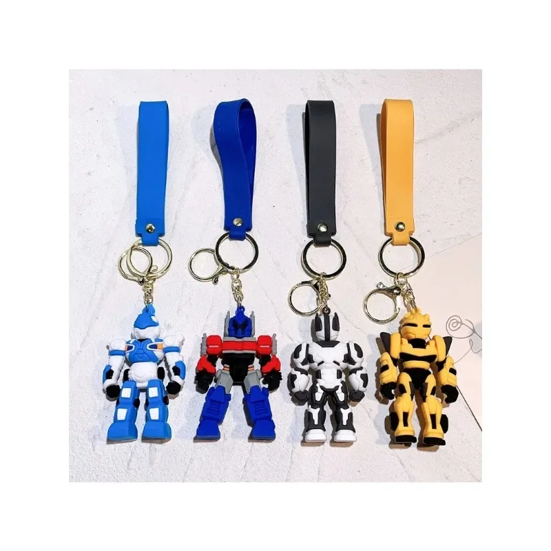 2024 New Classic Transformers Optimus Prime Bumblebee Three-dimensional Silicone Doll Car Keychain Pendant Children's Gift