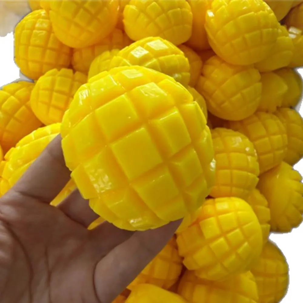 New Crunchy Mango Meat Squishy Stress Ball Fidget Toy Squeeze Toy Round Blocks Handmade Filled ASMR Anti Stress Relax Party Gift