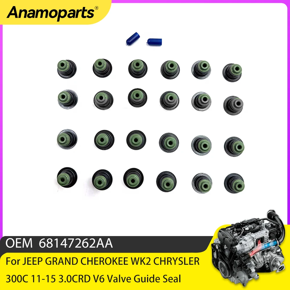 24 Stück Ventilschaftdichtung 68147262 AA Für JEEP GRAND CHEROKEE WK2 CHRYSLER 300C 11-15 3.0CRD V6 Ventilführung Dichtung