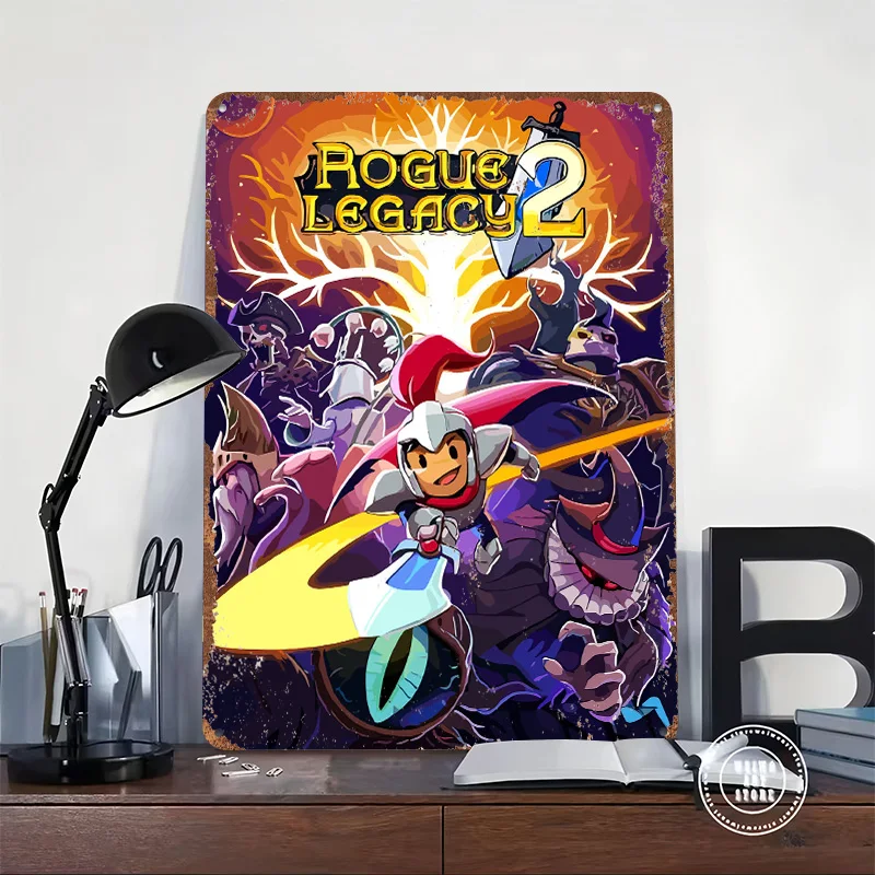 Rogue Legacy 2 Game Cover Art Metal Poster Customized Wall Art Retro Vintage Tinplate Signs for Room Ornaments House Wand Deko