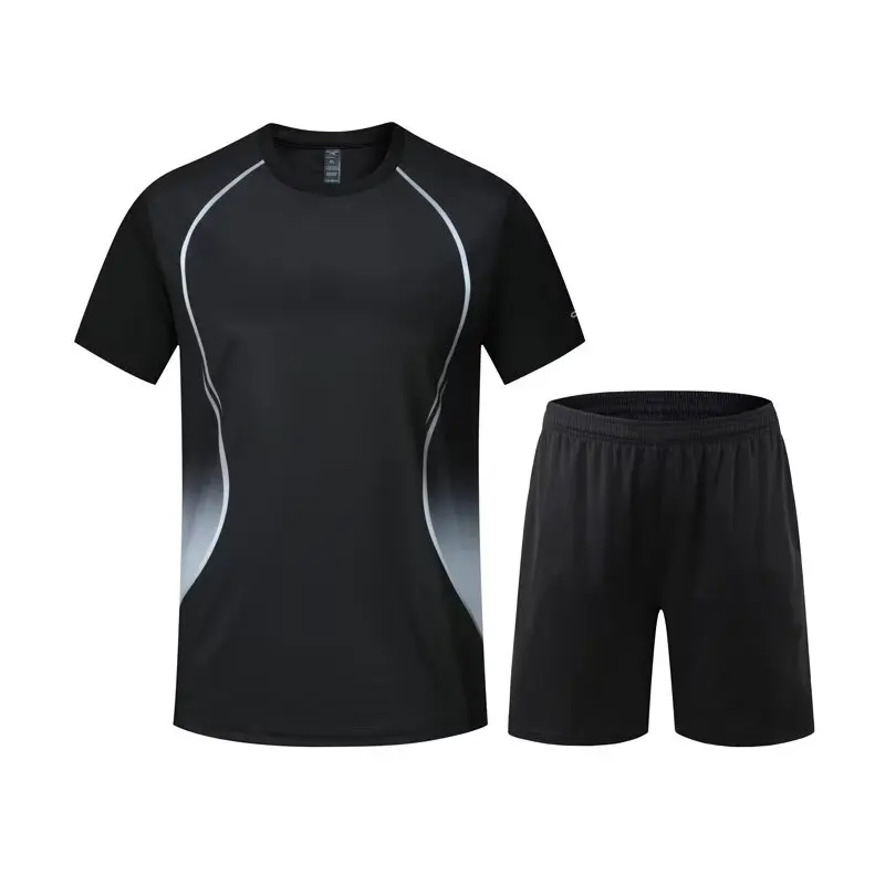 Quick drying short sleeved T-shirt for men, middle-aged and young, summer half sleeved loose and breathable fitness running spor