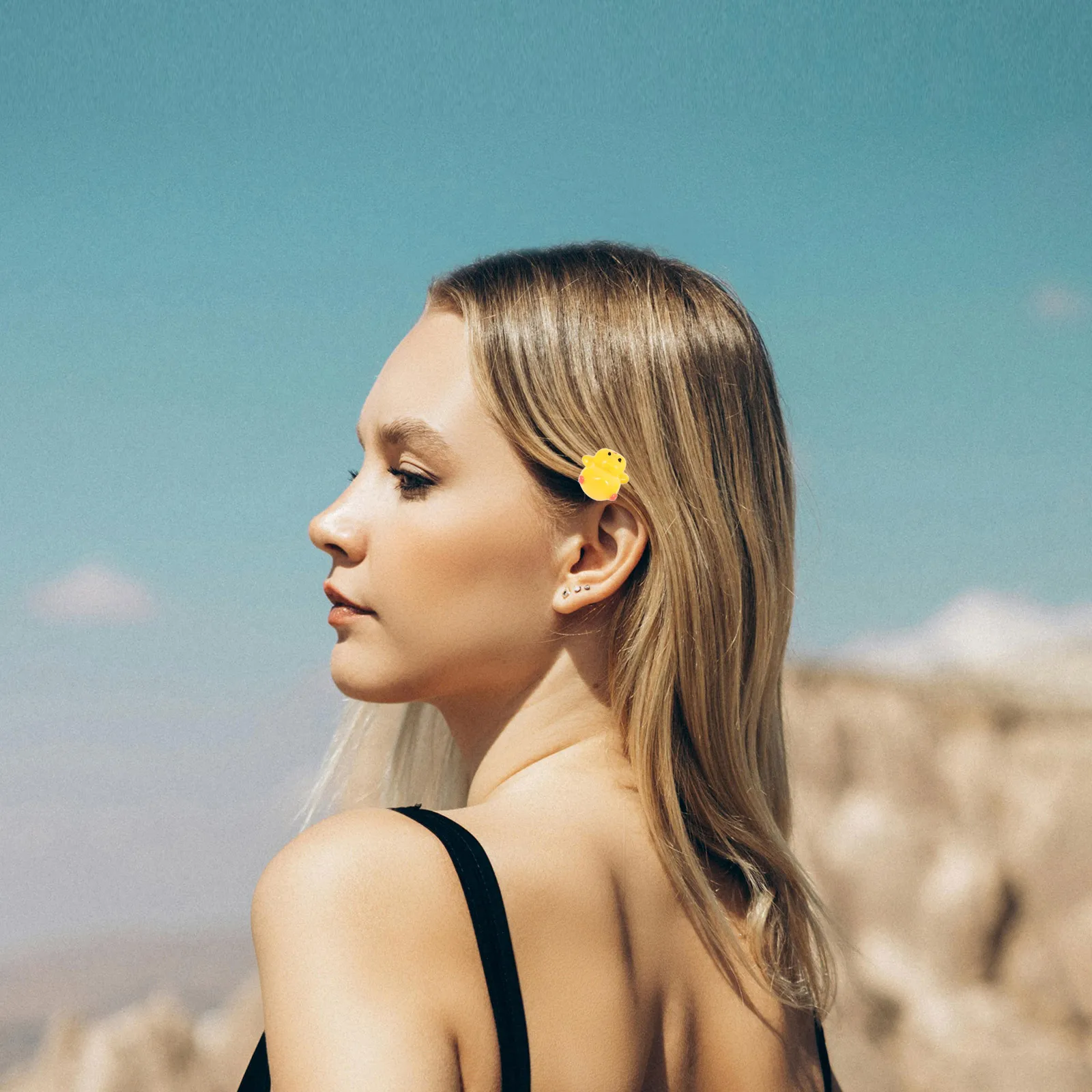 

6Pcs Yellow Cartoon Chick Hair Clips Side Bang Clips Cute Hair Accessories Girls Party Daily Body Clip