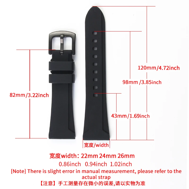 For Diessl DZ4318/7395/7370/4496 Series Original Style Men's High Quality Silicone Watch Strap Flat Interface 20 22 24 26mm