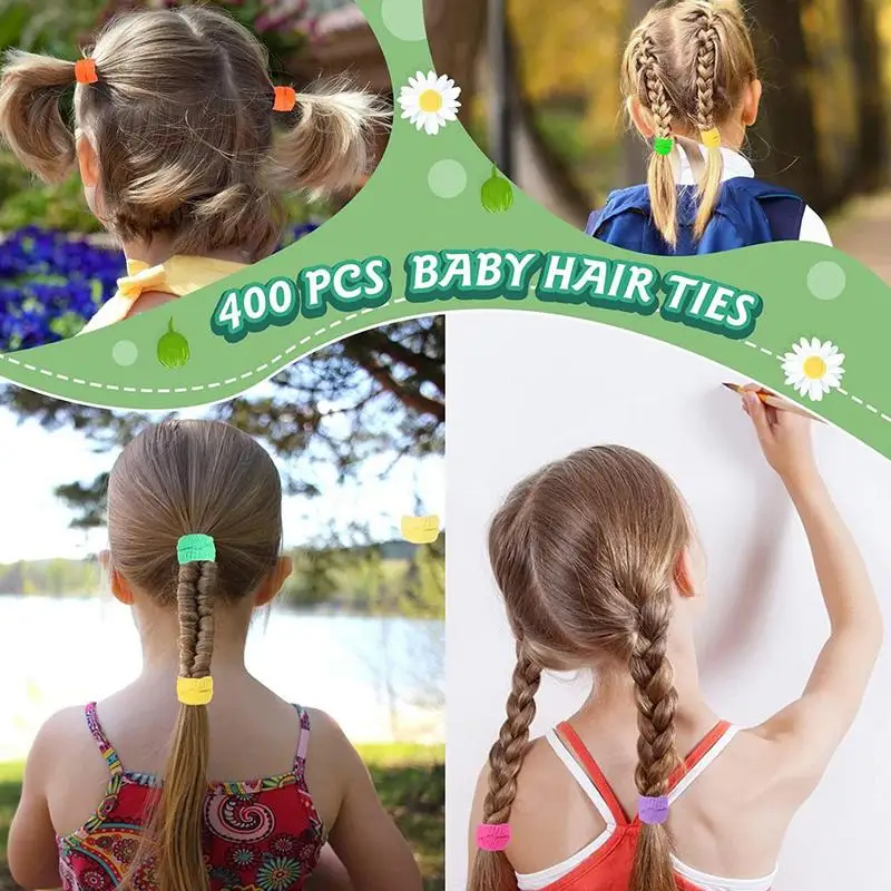 Kids Hair Ties 100 Pieces Small Seamless Hair Bands Small Ponytail Straps Simple Practical Children Tie Hair Ponytail Holders