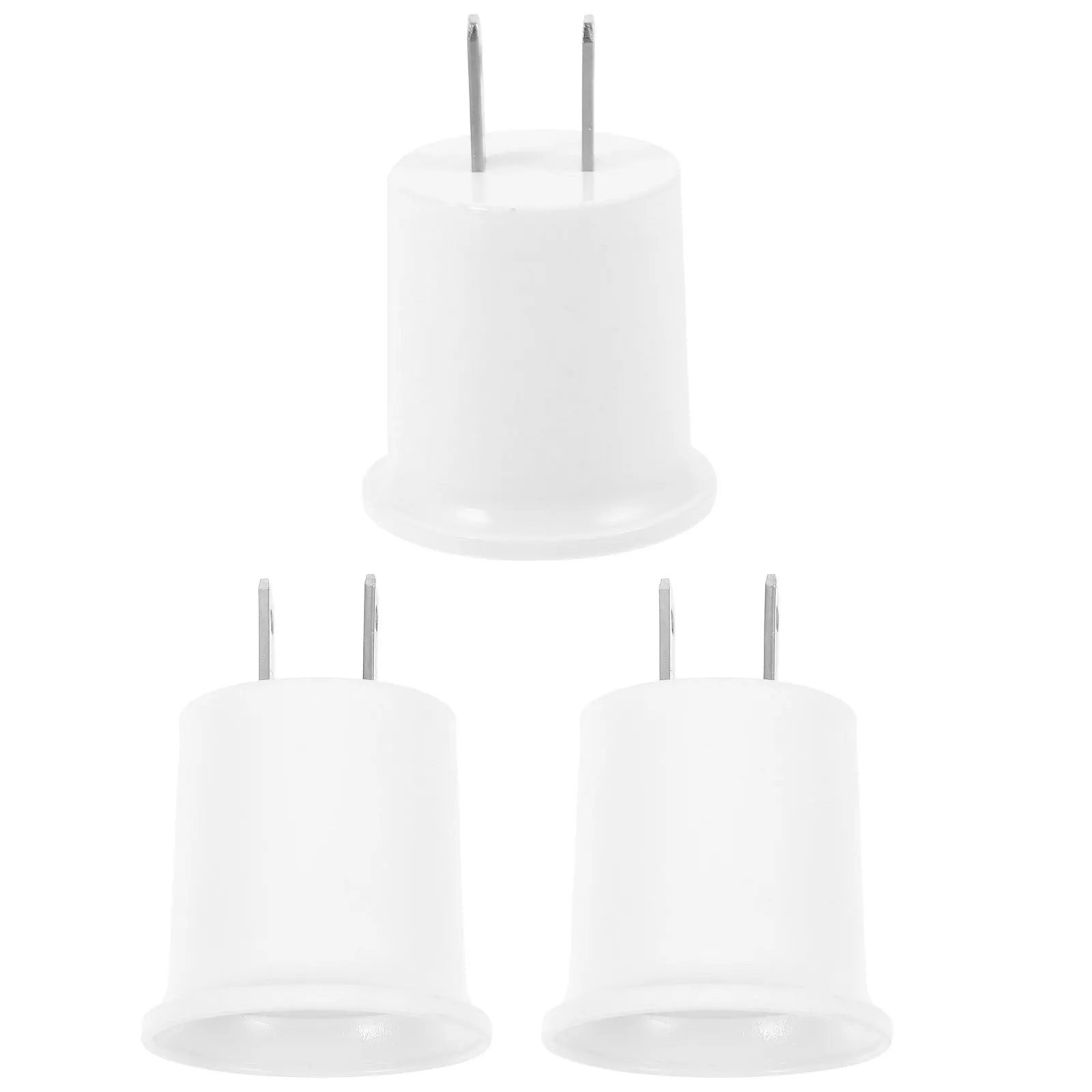 

3pcs E27 Lamp Holder Adapter Plastic Light Socket Threaded Bulb Outlet Socket Converter for Wall Night Pathway Lighting