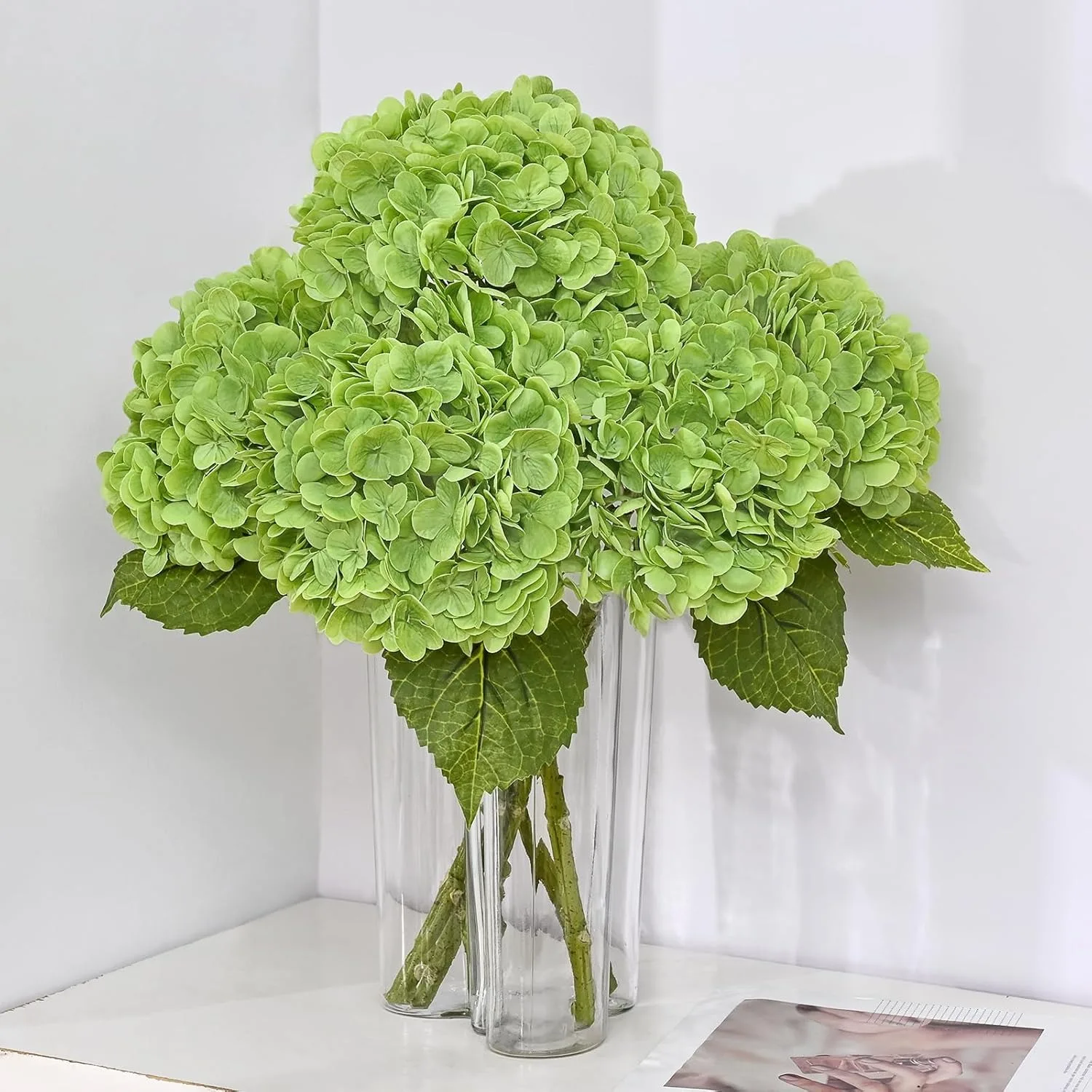 1 Stück Hortensien-Kunstblumenstrauß, künstliche Blumen für Zuhause, Raumdekoration, Hochzeit, Brautdekoration, Tafelaufsatz, Vasenornament – Detail 1