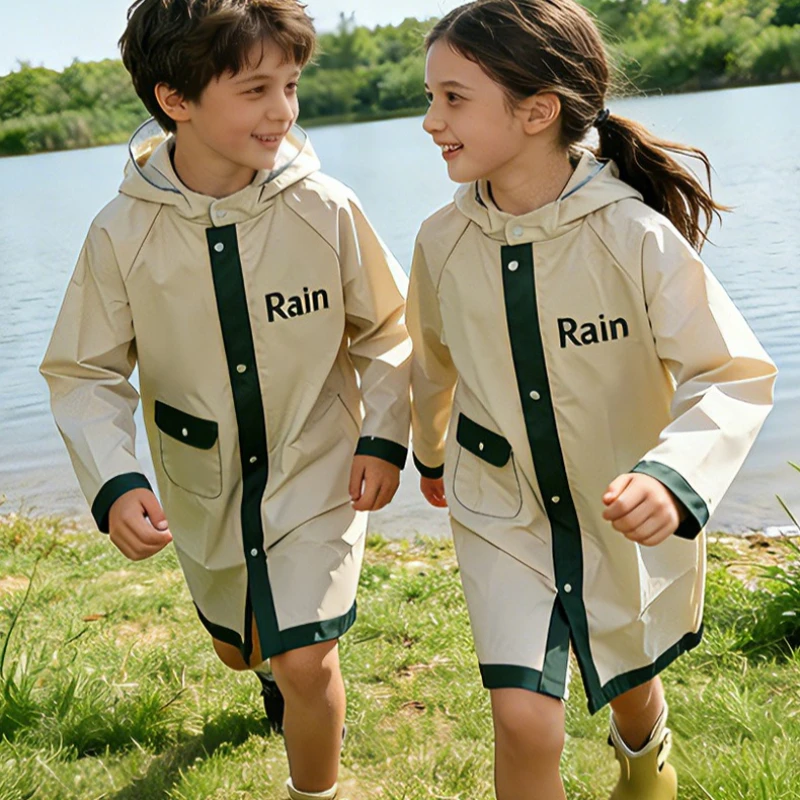 

Детские дождевики EVA для мальчиков и девочек, водонепроницаемый плащ-пончо на все тело для начальной школы, для активного отдыха на природе, дождевик для походов