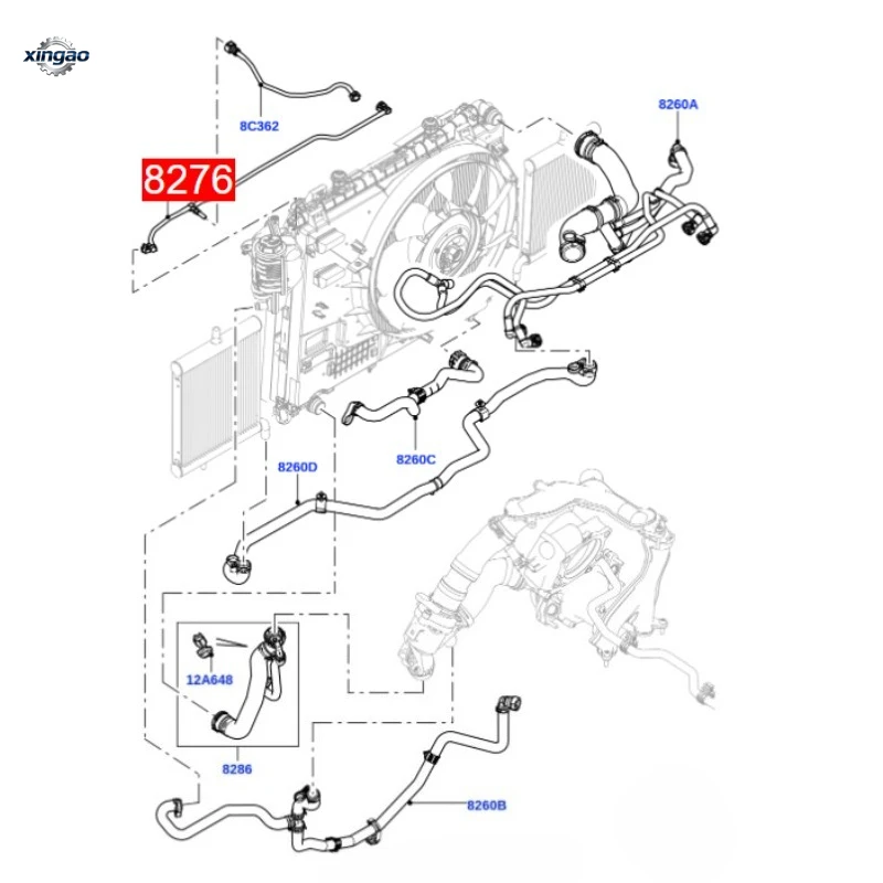 Radiator Coolant Hose OEM LR081660 for Land Rover Discovery 5 Range Rover Sport L494 Vogue L405 3.0 5.0