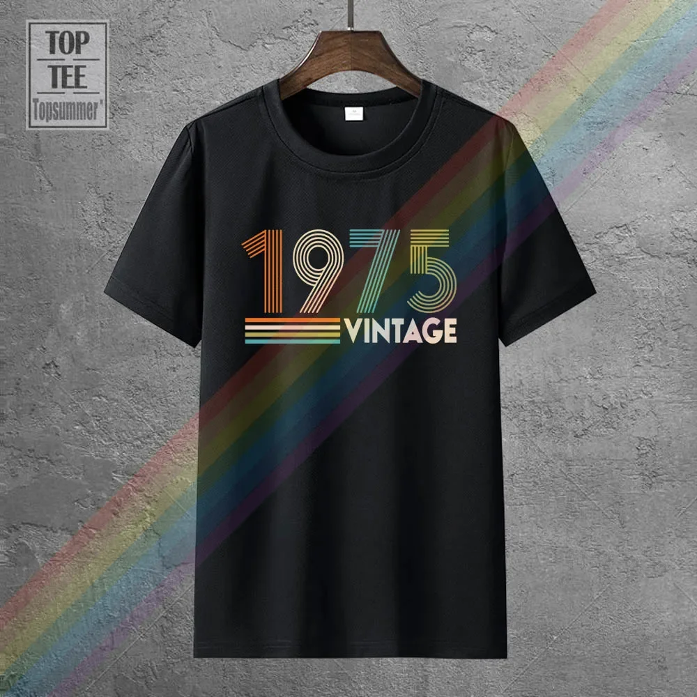 Vintage 1975 Fun 46Th Verjaardagscadeau T-shirts Harajuku Logo T-shirts Grappige Mode Schedel Sweetshirts Tee-Shirt Retro Merk t-shirt