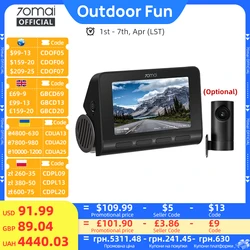 70mai 4K Dash Cam A810 Front Rear Set Suppor 4G Module LTE UP04 Remote Control GPS ADAS Car DVR 70mai A810 Car DVR