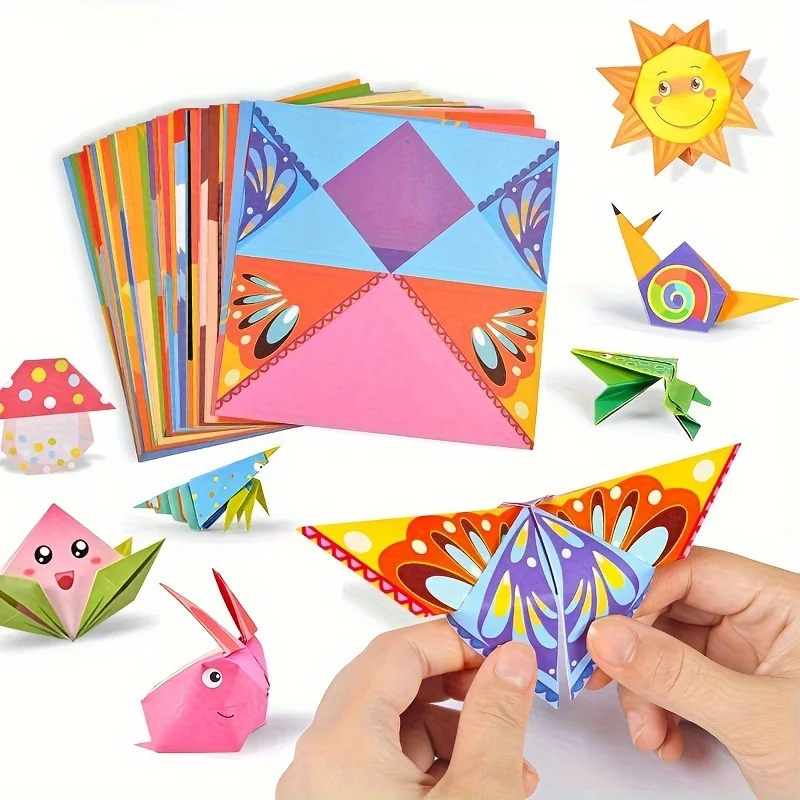 1 Set of 54 Sheet Origami Fun Sets, Including Instruction Manual, DIY Art Handicraft Project, Beginner Handicraft Training