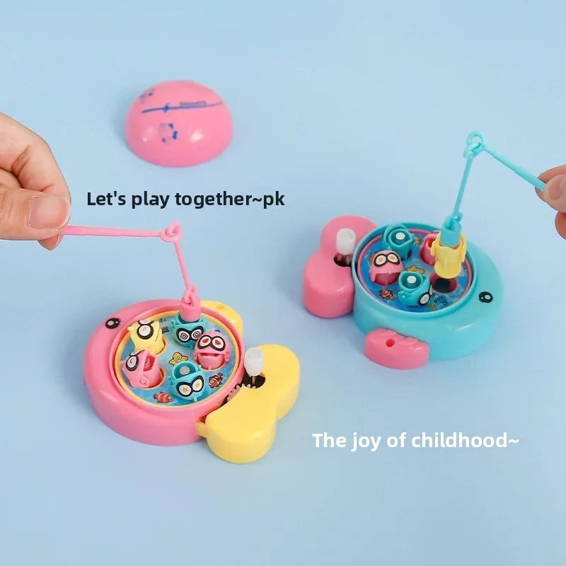 Mini Fishing Game for Infants and Toddlers Rotating Wind-Up Fishing Machine Adorable Stress-Relieving Educational Toy for Kids