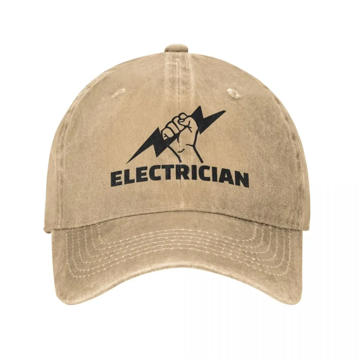 Electrician Baseball Cap Fashion Logo Gym Hot Sale Washed Trucker Hat Men Women Fitted Custom Washed Baseball Caps