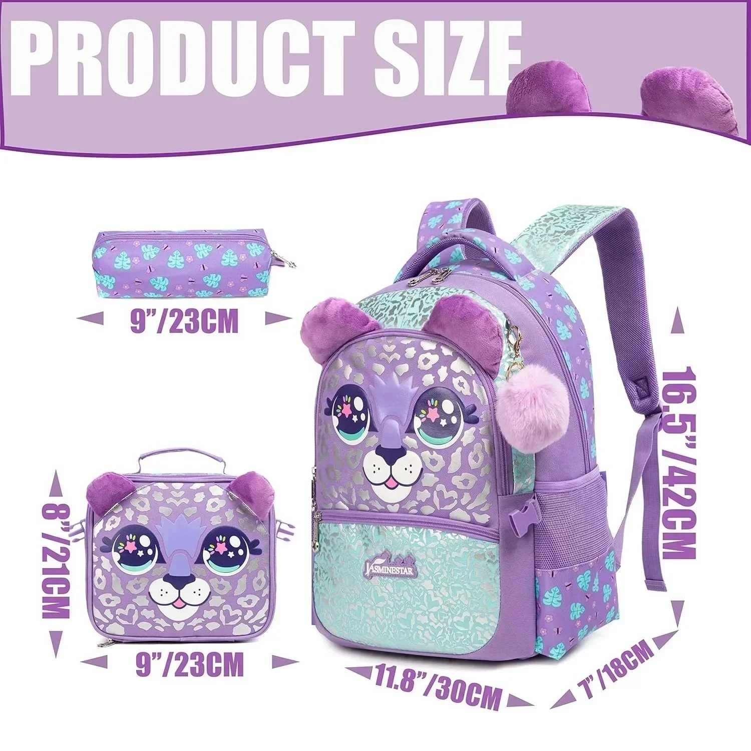 Primary School Bags for Girls Cute Backpack with Lunch Box Pencil Case Children School Backpacks Back To School Kids Bag