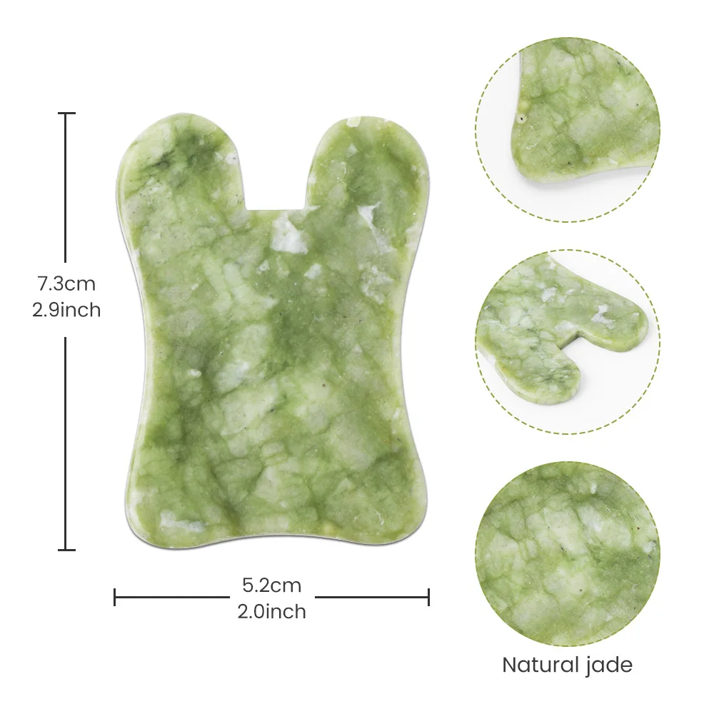 Natural Jade Gua Sha Facial Tool for Lymphatic Drainage, Jawline Sculptor, Face Guasha  Lifting Massage Tool Relieve Tension