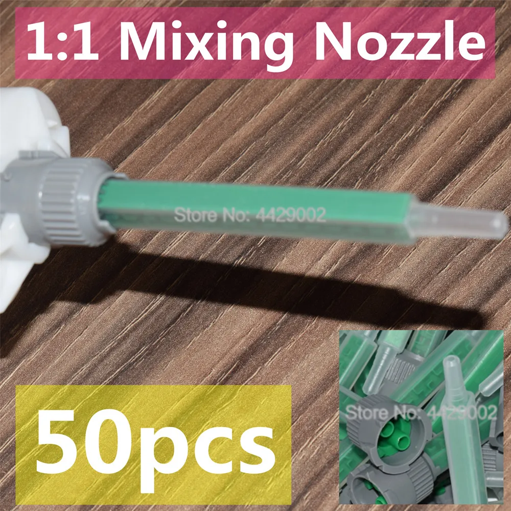 50 Stück Mischdüsen, statische Mischdüsen 1:1, quadratische statische Mischdüsen für 50-ml-Kartuschen mit 1:1-Epoxidharzklebstoffen. – Detail 6