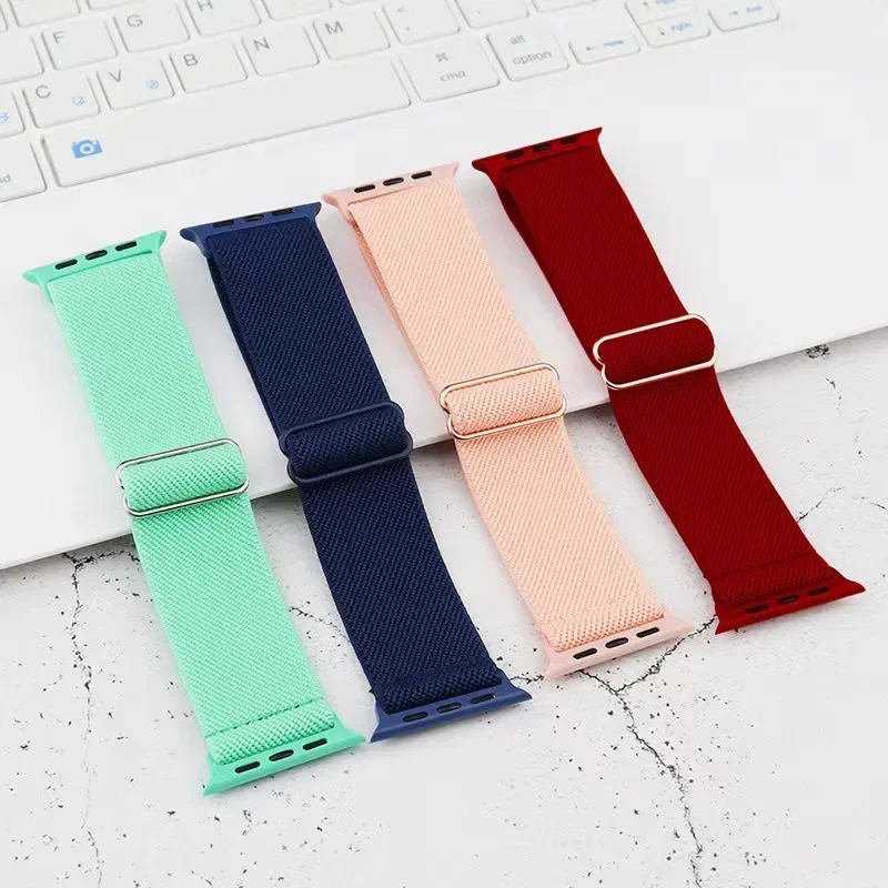 Stretchy Nylon Strap for Apple Watch Ultra Band 40mm 41mm 42mm 44mm 45mm 49mm 46mm Elastic Bracelet iWatch 10 9 8 SE 7 6 5 4 3 2