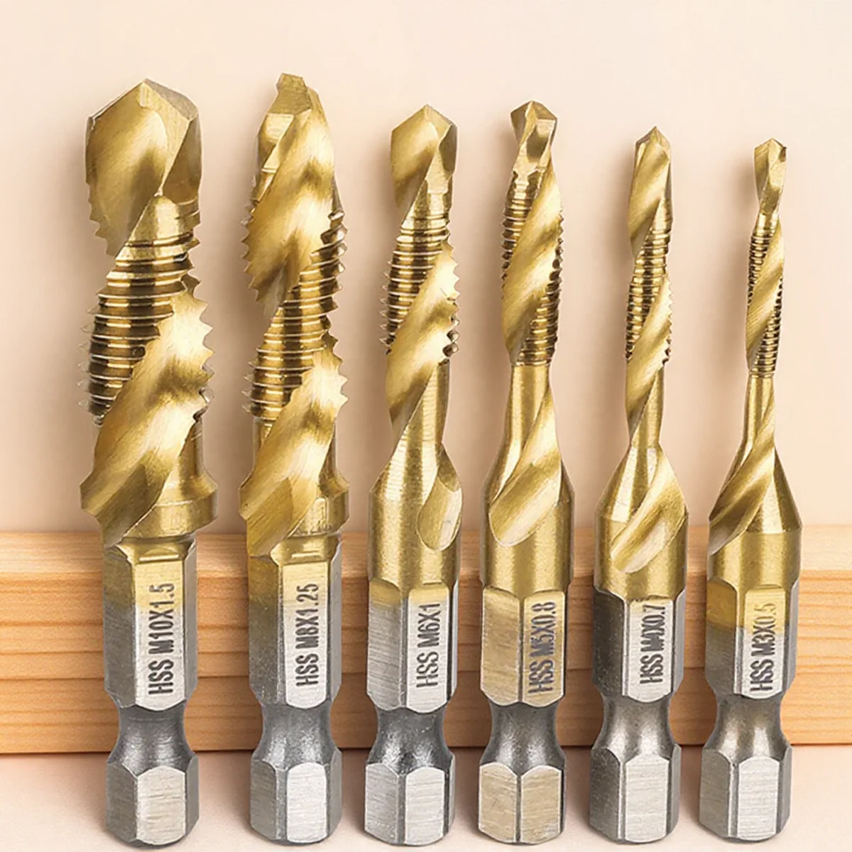 HSS4341 Tap Bit Set M3 M4 M5 M6 M7 M8 M9 M10 Spiral Flute for Wood Plastic Aluminum Drilling Hand Tools Taps and Dies