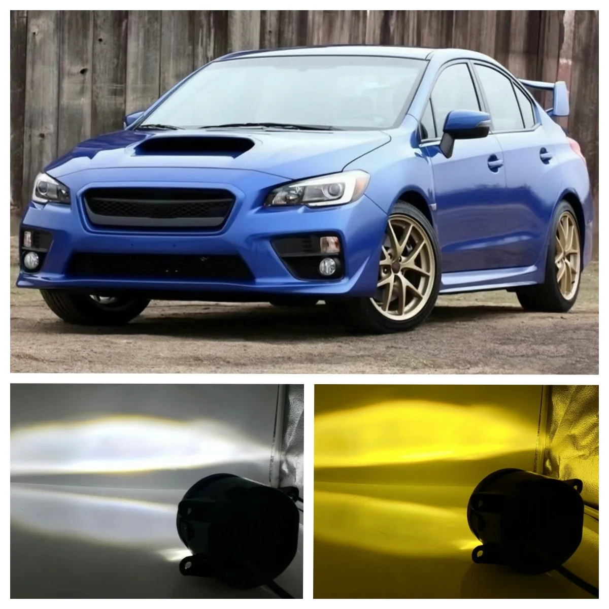 3.5 Inch Dual Color LED Fog Lights  Fit For Subaru WRX 2015 2016 2017 High Power 50W Fog Lamp Replacement Accessories Set H8 H9 H11 Socket Plug and Play