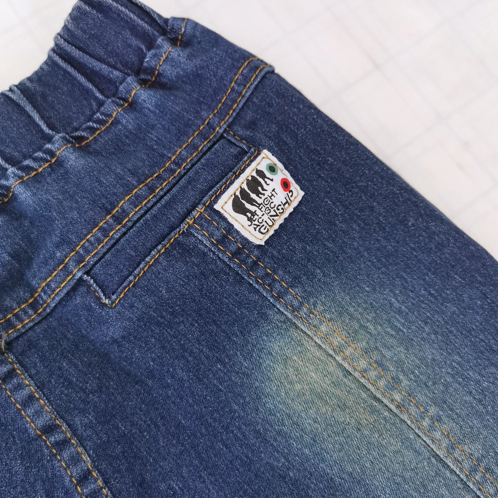 IENENS 4-11Y Fashion Children\'s Jeans Boy Denim Trousers Kids Clothes Baby Boys Elastic Waist Pants Slim Jeans For Boy