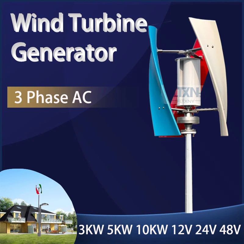 

10000W 5000W 3000W Wind Turbine Generator 12V 24V Strong Power Magnetic Dynamo Free Energy 220V Inverter Output For Homehold Us