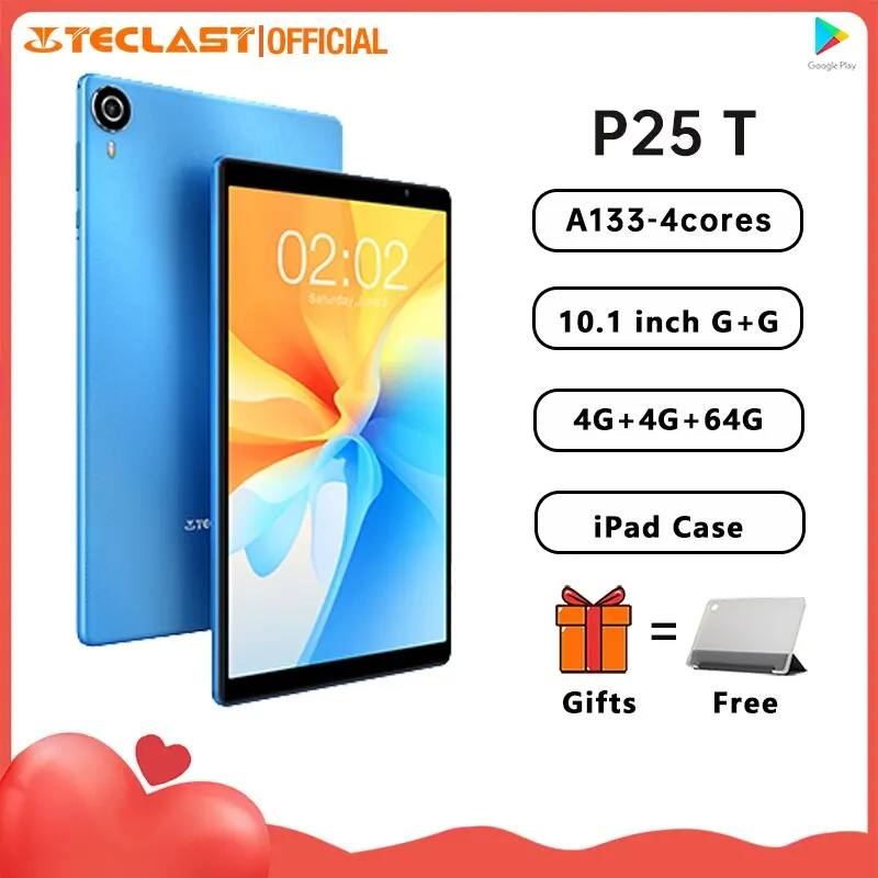 Планшет Teclast P25T 2023 (четырехъядерный процессор Allwinner A133 1,8 ГГц/8 ГБ (4 Гб + 4 Гб) ОЗУ/64 Гб ПЗУ/10,1 дюйма 1200 * 800iPS/WiFi 6/BT 5,0/5000 мАч