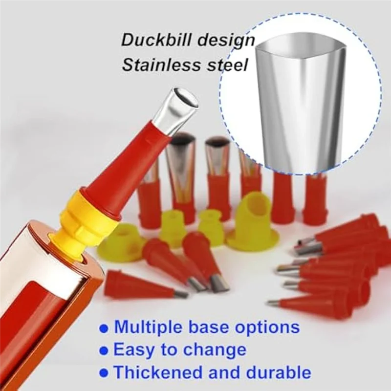 ABLU-32Pcs Caulking Finisher Kit Caulking Nozzle 18Pcs Caulking Nozzle Tips,10 Connect Base And 4 Grout Scraper