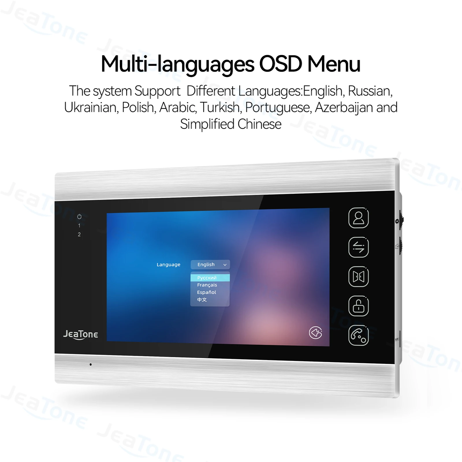 Jeatone Home Video Intercom 1080P-Fhd Video Deurbel Camera Voor Appartement 7 Inch Monitor Ondersteuning One-Key Unlock Tuya Intercom