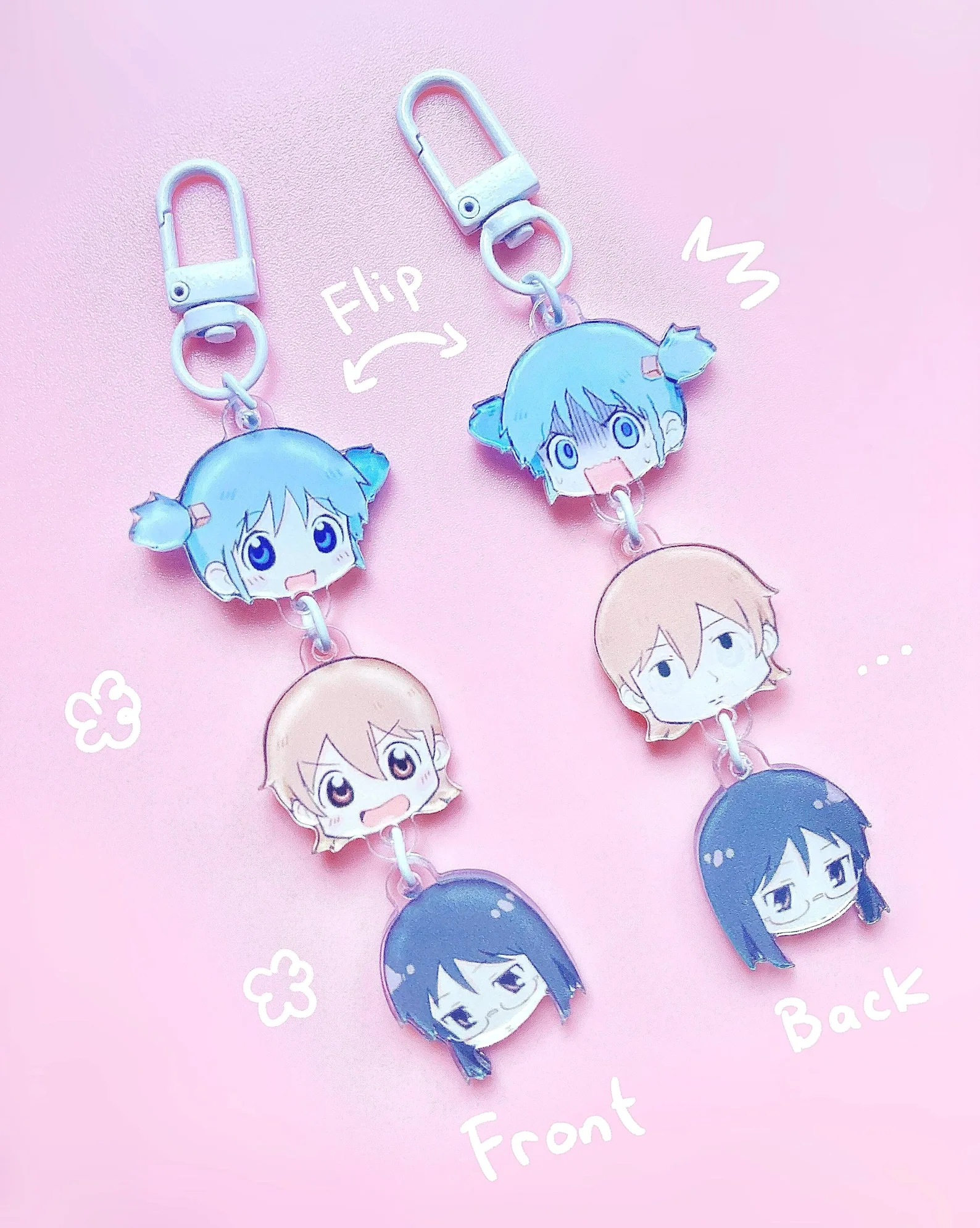 Nichijou keychain Mio Yuko Mai fanart fanmerch funny charm Acrylic handmade