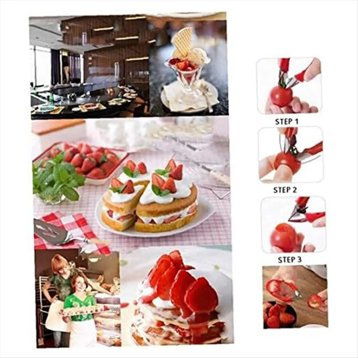 Compatible🔧Fruit Corer Core Remover Strawberry Huller Stem Eyes Stalk Leaves Vegetable Tool for Kitchen