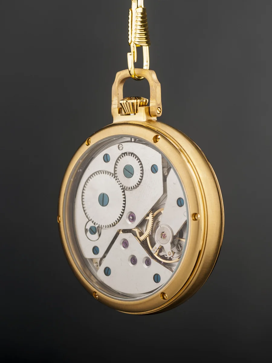 Stainless steel movement 6497 ruby bearing non-fading glass mirror pocket watch ST3600