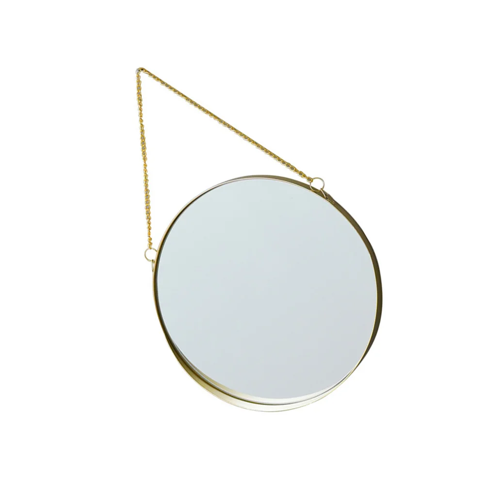 

Round Punch-Free Wall Mounted Vanity Mirror for Bathroom Bedroom Entryway Decor, Adjustable Hanging Beauty Makeup Mirror