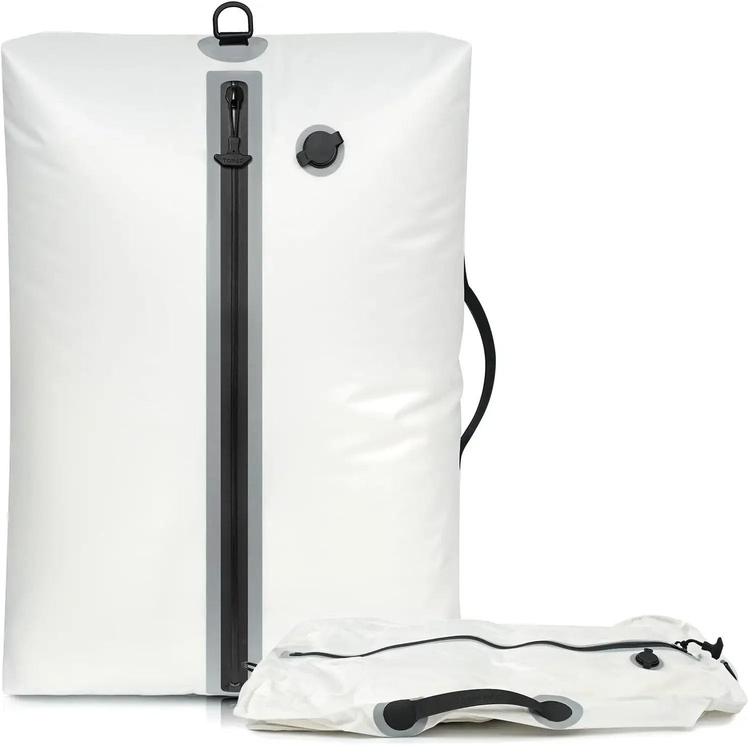 

Reusable Compression Travel Vacuum Bag Large White Waterproof Zipper Space Saver No Pump