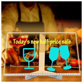 Lavagna per appunti a LED con colori Lavagna per messaggi bianca per promozioni di nozze in cucina