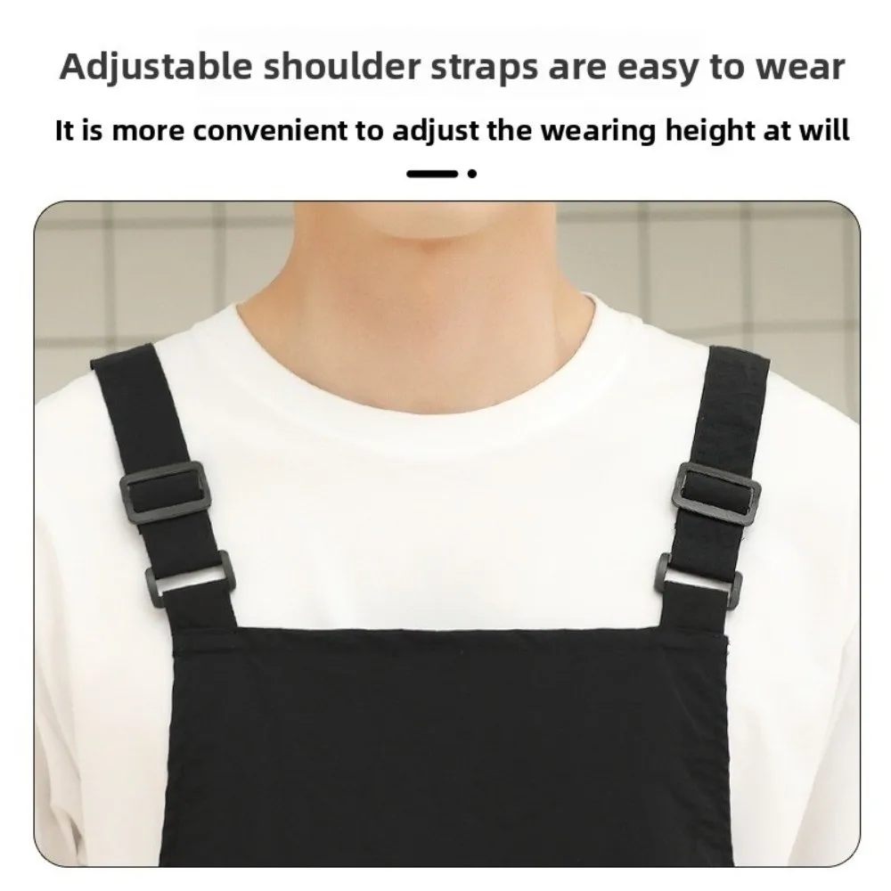 Новый фартук из материала Taslon для приготовления пищи, удлиненный фартук с регулируемым ремнем, водонепроницаемая противообрастающая рабочая одежда для кафе для взрослых Новый фартук из материала Taslon для приготовления пищи, удлиненный фартук с регулируемым ремнем, водонепроницаемая противообрастающая рабочая одежда для кафе для взрослых