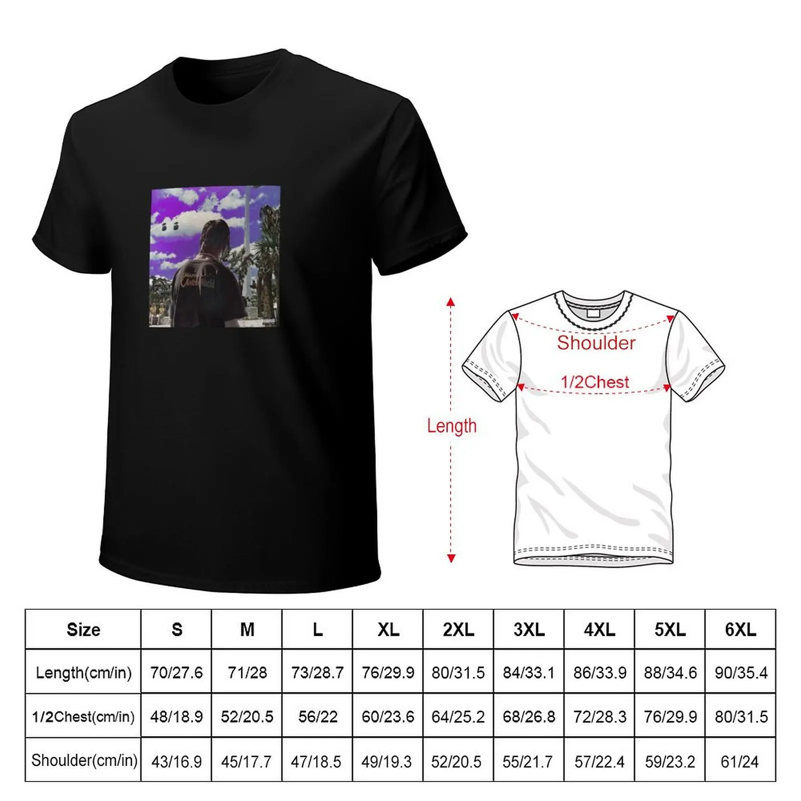 Travis x purpel sky T-Shirt Casual Simple Design Short Sleeve Shirt