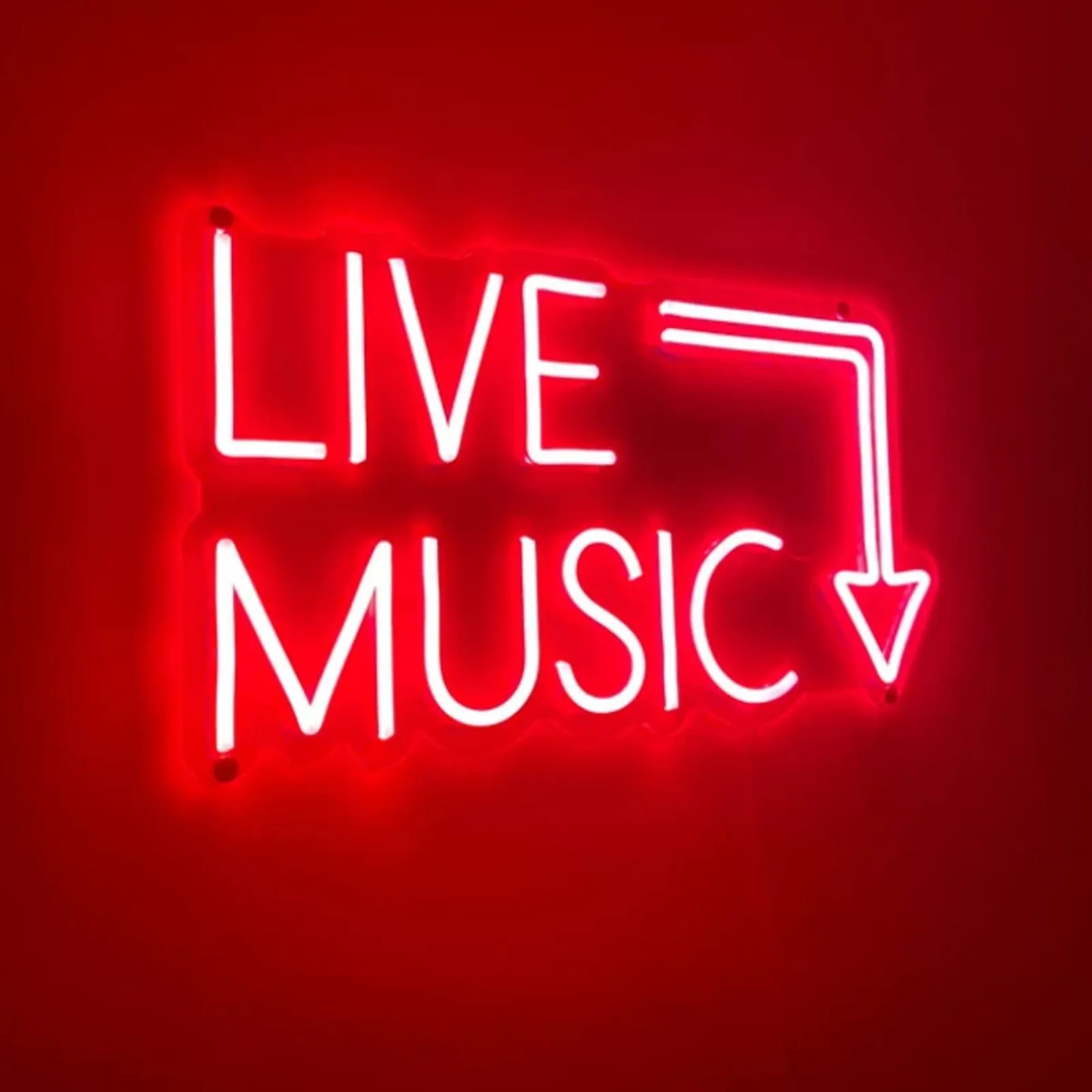 Music Live Led Neon Signs - Handcrafted Led Signs  - Wall Decor Led Light For Nightclub,Bar or Bedroom,Music Stadio