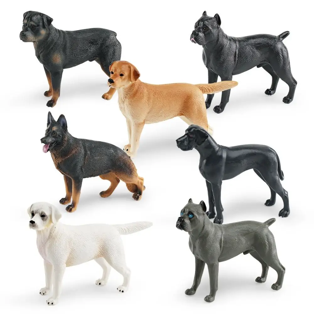 

Labrador Rottweiler Puppy Dog Figurine Great Dane Shepherd Dog Dogs Animals Model Hand Painted Educational Simulation Dog Statue