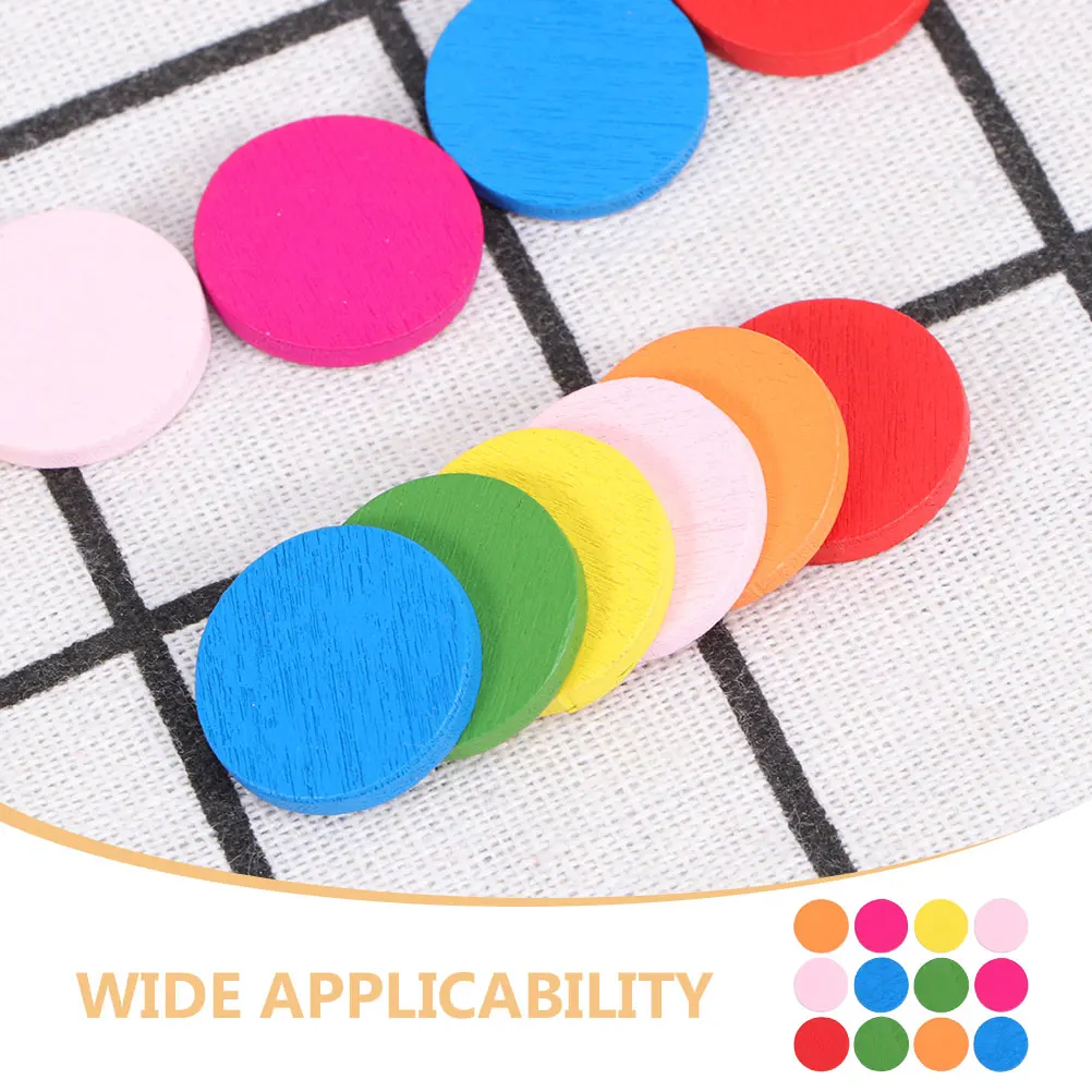 150 stks Houten Schijf Leermiddel Kleurrijke Ronde Chip Veelkleurige Tellers Kids Math Montessori Educatief Speelgoed Houten Plakjes