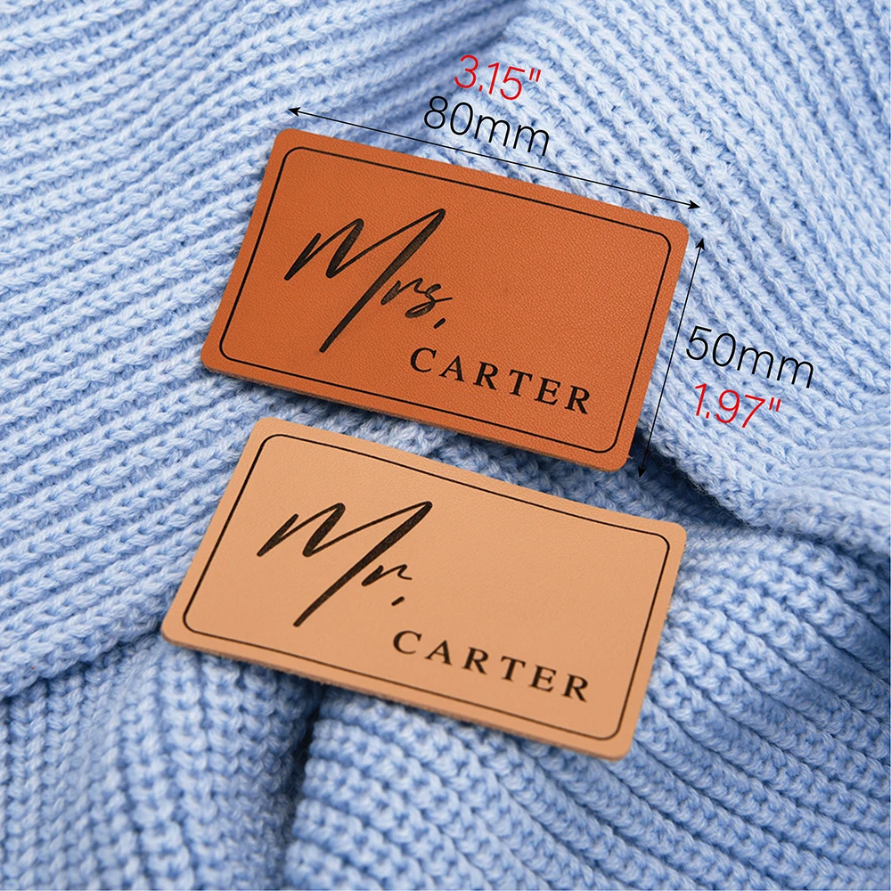 

50x80mm Custom Laser Engraved Leather Tags for, Apparel, Gifts - 1mm Eco-Friendly Genuine Leather (DIY Crafts & Multi Sizes)