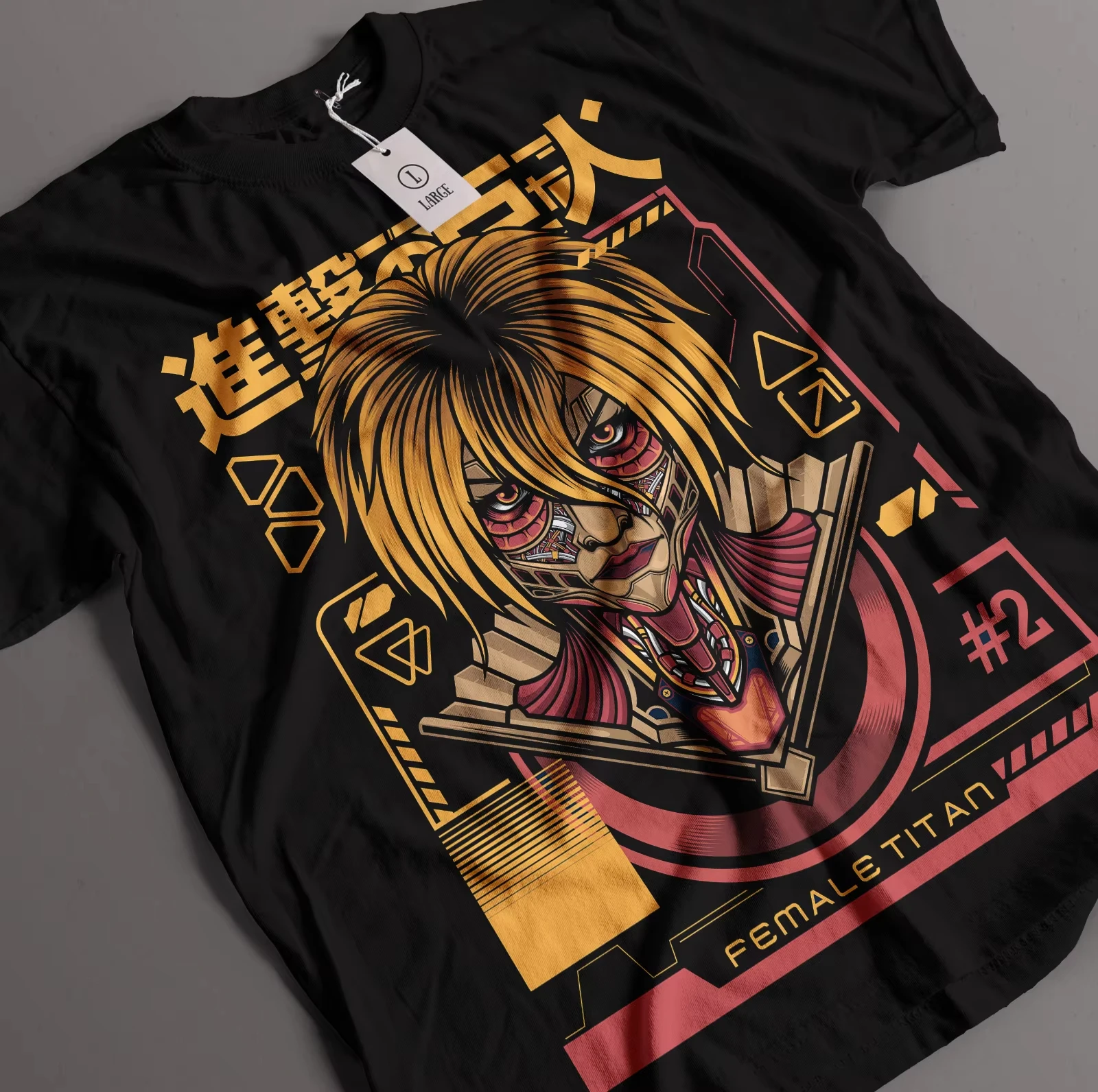 Attack on Titan Annie Leonhart Anime Female Titan Printed T-shirt Men's and Women's T-shirt Men's Top Sports T-shirt 2026 Summer