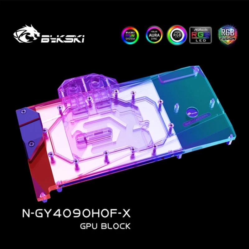Bykski N-GY4090HOF-X Water Block for GALAX GeForce RTX 4090 HOF OCLAB Plus GPU Card /Copper Cooling Radiator RGB SYNC