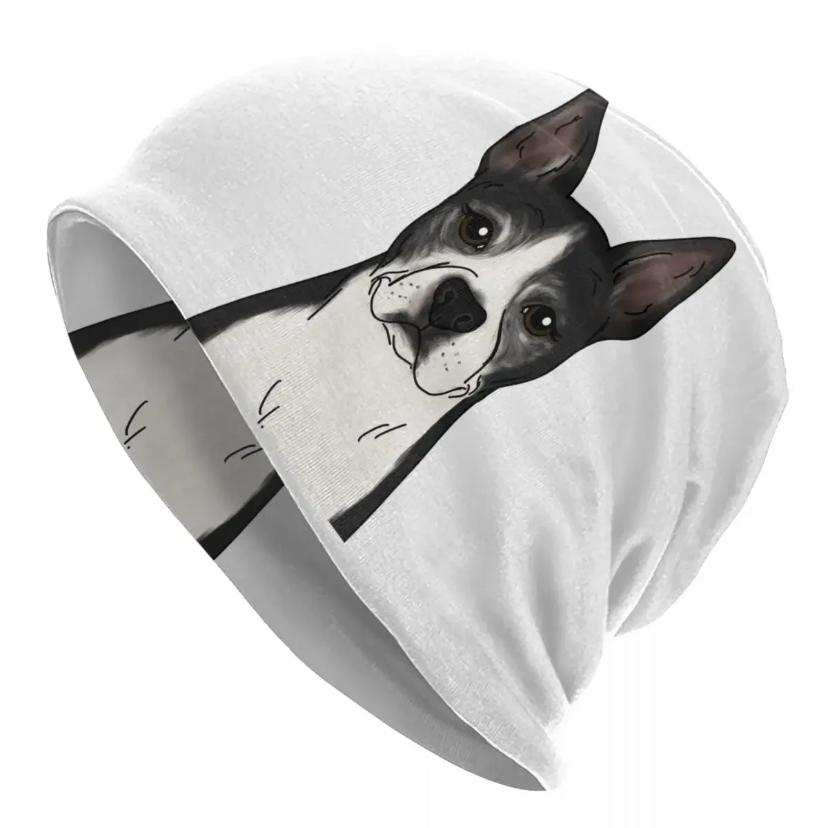 Boston Terrier Skullies Mutsen Streetwear Winter Warme Vrouwen Mannen Breien Hoed Volwassen Unisex Hondenpatroon Muts Hoeden