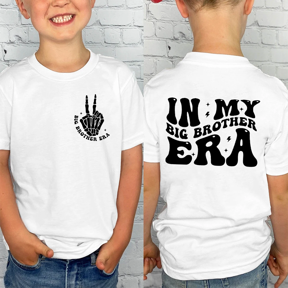 In My Big Brother Era T Shirt Funny Toddler Shirt Big Bro Shirt Trendy Fashion Summer Kid Shirts Concert Kid Tee Outfits